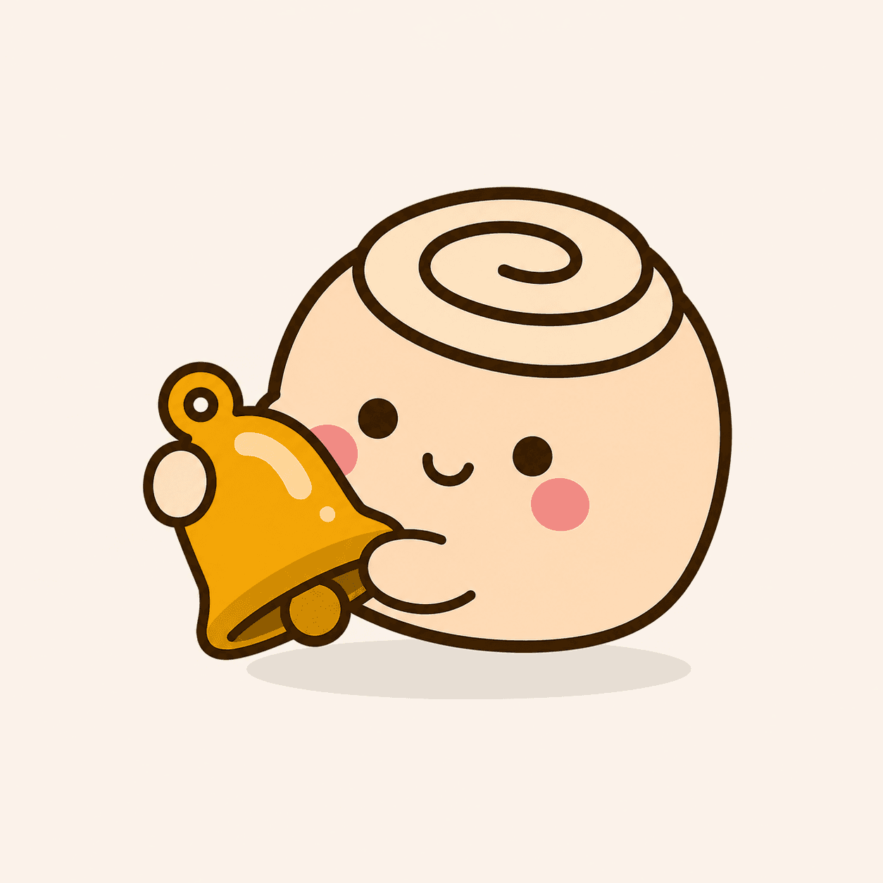 Pikku Pulla holding a little golden bell